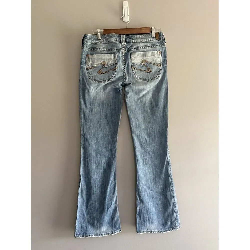 Vtg Silver Jeans Tuesday Y2K Low Rise Flare Leg Bootcut Western Stretch Size 29